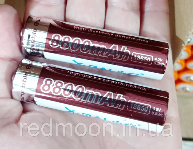 Аккумулятор 18650 Li-Ion, X-BALOG 8800mAh, 4,2V, Purple (Фиолетовые ...