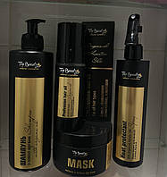 Набор с аргановым маслом для ухода за волосами ( термозащита,маска,масло,шампунь) top beauty
