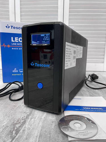 Джерело безперебійного живлення Tescom Leo+ 1200VA LCD, USB, RJ45 Modem Protect безперебійник