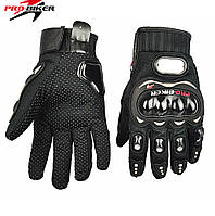 Мото рукавички ProBiker (чорний) із захистом кісточок (Розмір:XL)