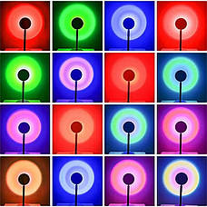 Sunset Lamp RGB трансформер — проєкційний світильник заходу сонця, світанку, usb led, фото 2