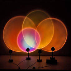 Sunset Lamp RGB трансформер — проєкційний світильник заходу сонця, світанку, usb led, фото 2