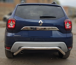 Задній захист бампера AK007 нерж Renault Duster 2018-
