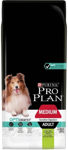 Purina Pro Plan Medium Adult Sensitive Skin Lamb 3 кг / Пурина Про План Медіум Сенситив Скін Ягня корм для