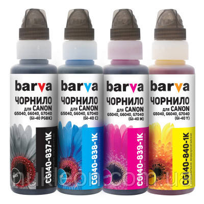 Популярний! Чорнило Barva Canon GI-40 4x100 мл, OneKey, 1K (CGI40-1K-MP) - Краща якість тільки на Nukleon.com.ua
