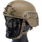 Рельси на шолом MICH ACH + планка Пікатінні + Wing-Loc, Койот, фото 4