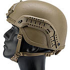 Рельси на шолом MICH ACH + планка Пікатінні + Wing-Loc, Койот, фото 7