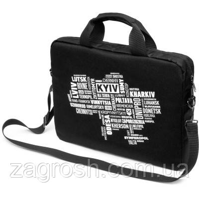Promo Ціна! Сумка для ноутбука Vinga 14" NB1402 Black, white print (NB1402UWBK) - тільки на ZaGrosh.com.ua, фото 1