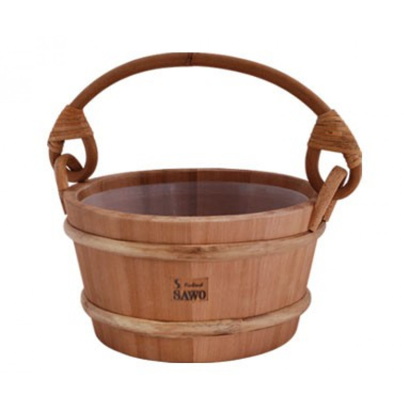 Відро SAWO для сауни 9 л з пластиковою вставкою і ручкою кедр 300-HD, фото 1