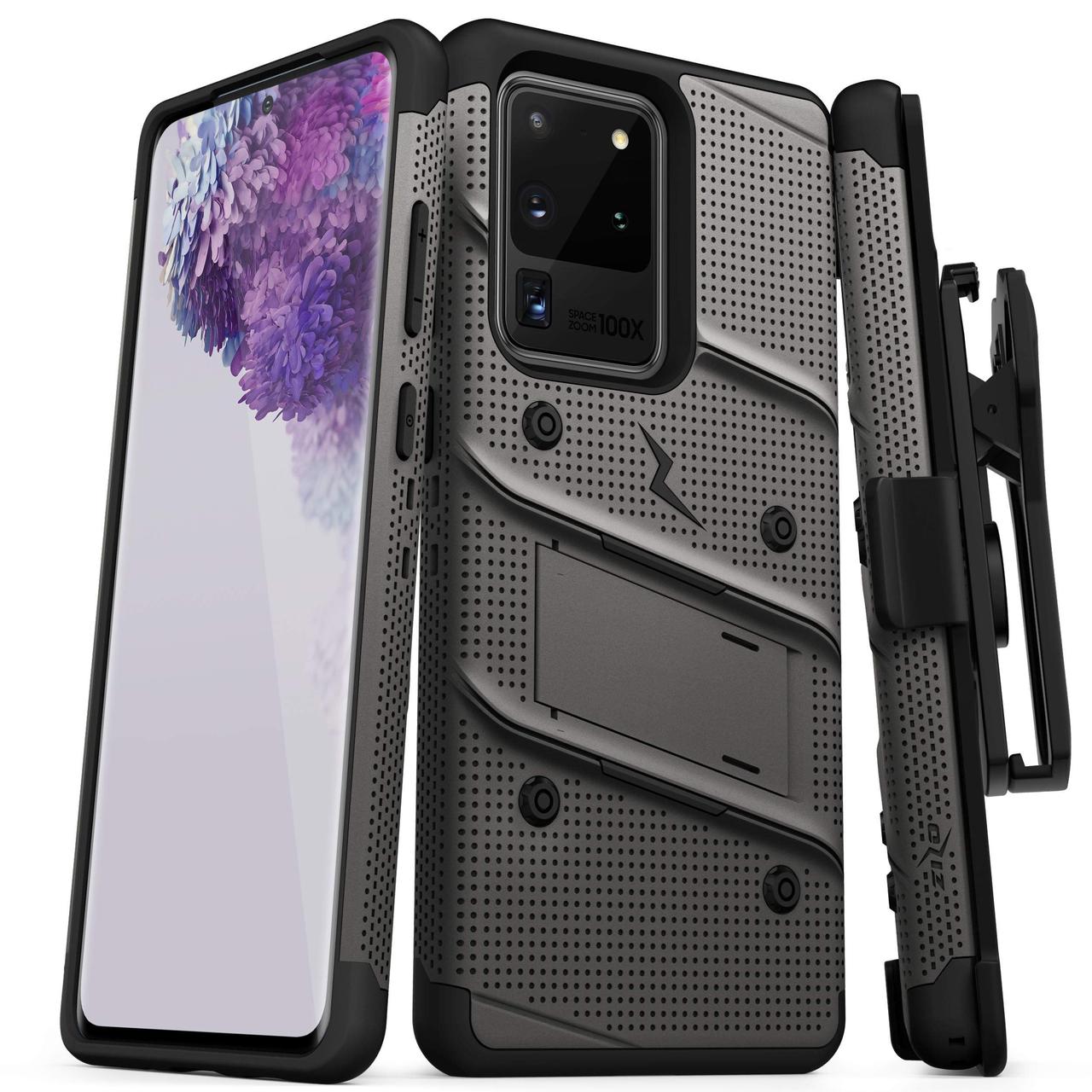 Захисний чохол Zizo Bolt Series Gun Metal Gray з кліпою для Samsung Galaxy S20 Ultra SM-G988