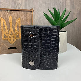 Шкіряна візитниця кадхолдер шкіра рептилії, тримач гаманець для пластикових карток та візиток(BRT)