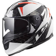 МОТОШОЛОМ ЗАКРИТИЙ LS2 FF320 STREAM EVO COMMANDER КОЛІР WHITE BLACK RED