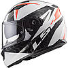 МОТОШОЛОМ ЗАКРИТИЙ LS2 FF320 STREAM EVO COMMANDER КОЛІР WHITE BLACK RED, фото 3