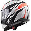 МОТОШОЛОМ ЗАКРИТИЙ LS2 FF320 STREAM EVO COMMANDER КОЛІР WHITE BLACK RED, фото 4