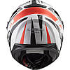 МОТОШОЛОМ ЗАКРИТИЙ LS2 FF320 STREAM EVO COMMANDER КОЛІР WHITE BLACK RED, фото 5