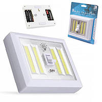 Светильник-выключатель на батарейках с магнитом / Портативный светодиодный ночник / Мебельный светильник