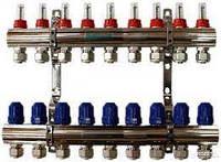 Коллектор для тёплого пола Gross латунный ( 8 КОНТУРОВ )в сборе без насоса