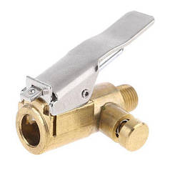 Штуцер наконечник із Клапаном для накачування шин автомобільний від компресора з різзю 8 мм, затискач, швидкознімний