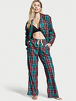 Піжама Flannel Long Pajama Set Evergreen Plaid від Victoria's Secret XS
