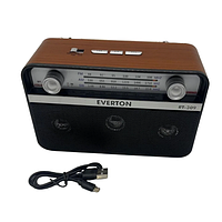 Радіоприймач Everton RT-309 FM/AM/SW Bluetooth/USB/SD з лампою, батарейки, акумулятор 18650