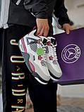 Кросівки чоловічі Nike Air Jordan 4 Retro Pari stain germain білий джердан демісезонні високі модні, фото 4