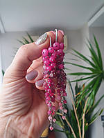 Сережки "Рубелліт (рожевий турмалін) і кварц"