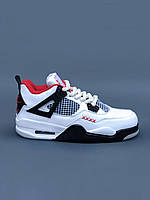 Кроссовки мужские Nike Air Jordan 4 Retro White Black белый джордан демисезонные высокие модные
