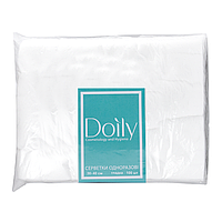 Салфетки в пачке Doily (Дойли), спанлейс, 40г/м2, размер 30х40 см, гладкая, цвет: белый, 100 шт/уп