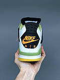 Кросівки чоловічі Nike Air Jordan 4 Retro White Green білий зелений джердан демісезонні високі модні, фото 3