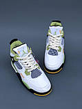 Кросівки чоловічі Nike Air Jordan 4 Retro White Green білий зелений джердан демісезонні високі модні, фото 4