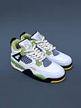 Кросівки чоловічі Nike Air Jordan 4 Retro White Green білий зелений джердан демісезонні високі модні, фото 6