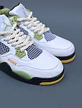 Кросівки чоловічі Nike Air Jordan 4 Retro White Green білий зелений джердан демісезонні високі модні, фото 8