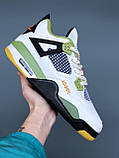 Кросівки чоловічі Nike Air Jordan 4 Retro White Green білий зелений джердан демісезонні високі модні, фото 9
