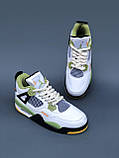 Кросівки чоловічі Nike Air Jordan 4 Retro White Green білий зелений джердан демісезонні високі модні, фото 10