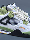 Кросівки чоловічі Nike Air Jordan 4 Retro White Green білий зелений джердан демісезонні високі модні, фото 11