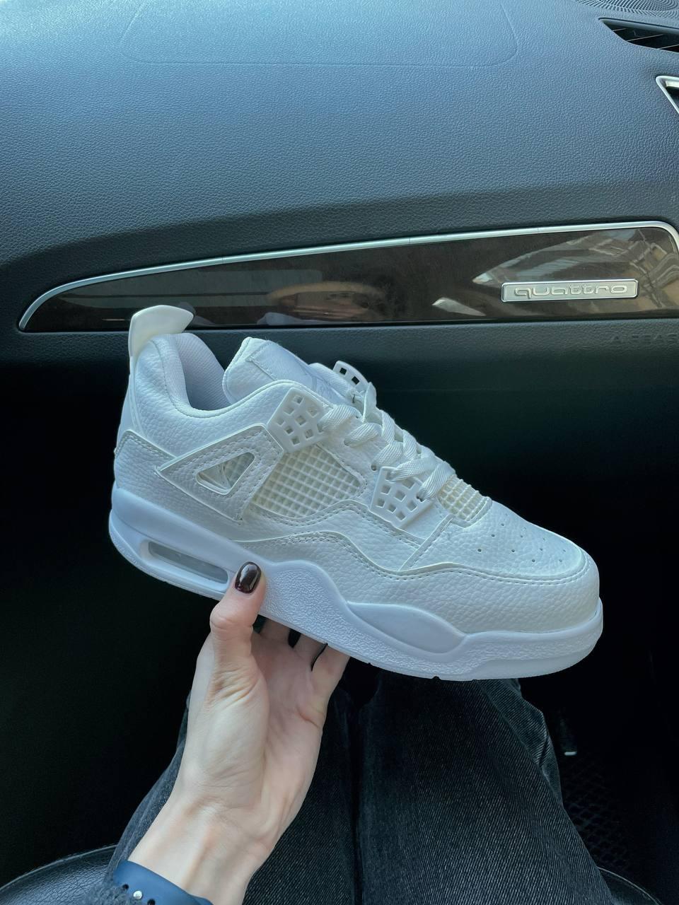 Кросівки чоловічі Nike Air Jordan 4 Retro White білий джорд демісезонні високі модні молодіжні