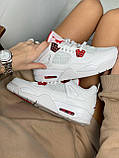 Кросівки чоловічі Nike Air Jordan 4 Retro White Red білий червоний джердан демісезонні високі модні, фото 7