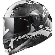 МОТОШОЛОМ ЗАКРИТИЙ LS2 FF320 STREAM EVO HYPE КОЛІР BLACK WHITE TITANIUM