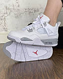 Кросівки чоловічі Nike Air Jordan 4 Retro White Oreo білий сірий джердан демісезонні високі модні, фото 6