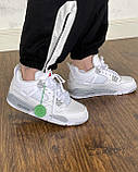 Кросівки чоловічі Nike Air Jordan 4 Retro White Oreo білий сірий джердан демісезонні високі модні, фото 8