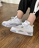 Кросівки чоловічі Nike Air Jordan 4 Retro White Oreo білий сірий джердан демісезонні високі модні, фото 9