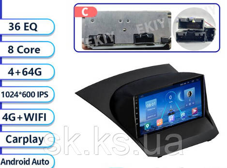 Junsun 4G Android магнітола для Ford Fiesta 6 Mk 6 2008 - 2018 4ГБ ОЗУ + 64+4G тип C
