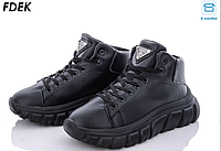 Женские зимние удобные черные кроссовки на платформе на шнуровке, искусственная кожа 37