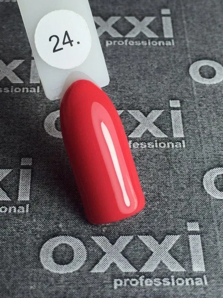 Гель-лак Oxxi № 24 яскравий червоно-помаранчевий, неоновий, 8 мл