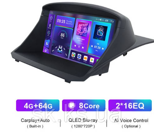 Junsun 4G Android магнітола для Ford Fiesta 6 Mk 6 2008 - 2018 4ГБ ОЗУ + 64 +4G тип D USA