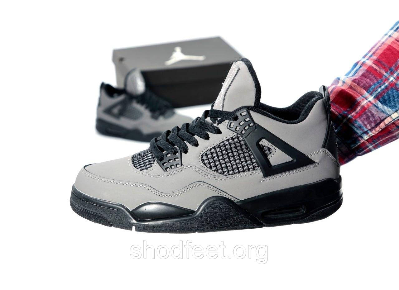 Чоловічі баскетбольні кросівки Nike Air Jordan 4 x Travis Scott "Cactus Jack" джордан 4 тревіс худобу кактус джек сірі