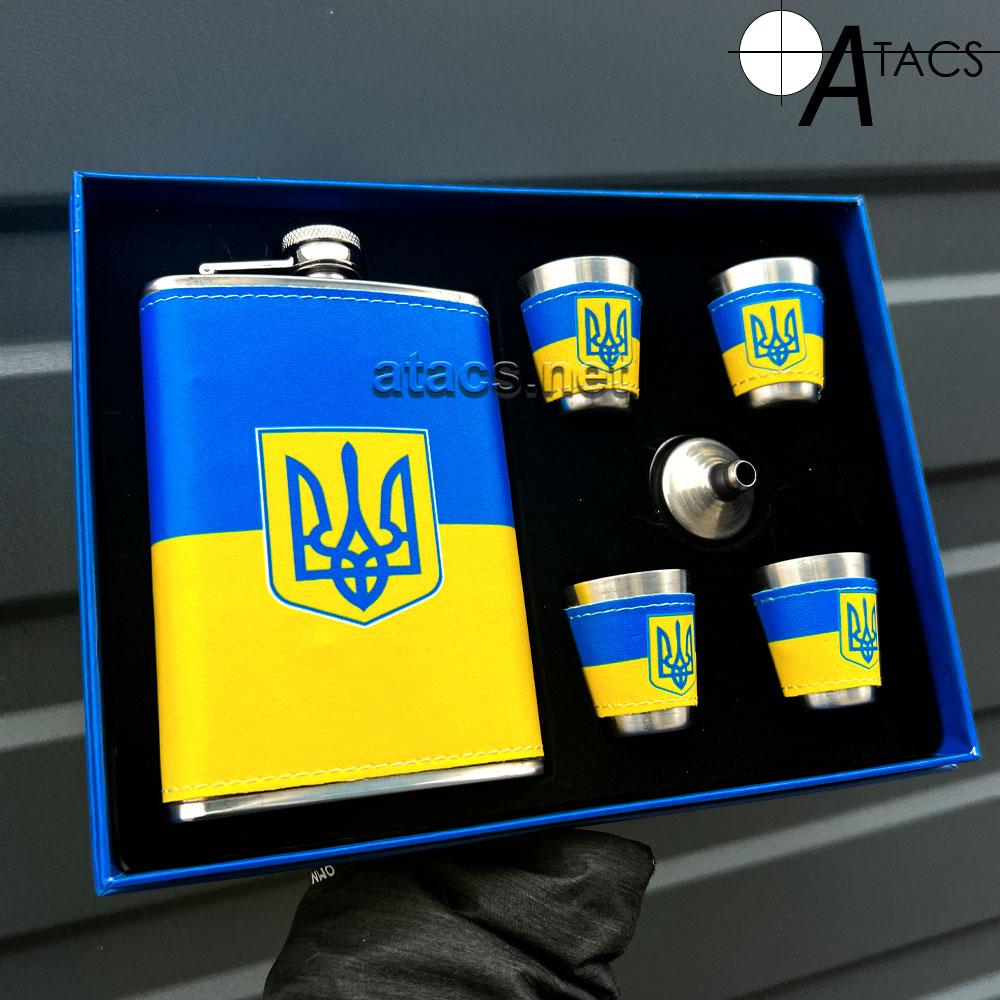 Подарунковий набір Герб України фляга/озера/4 стопки №6
