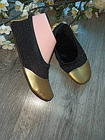 Черно золотые чешки балетки, размеры от 11см до 30см