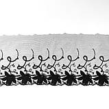 Ажурне мереживо, вишивка на сітці: чорного кольору нитка по чорній сітці, ширина 20 см, фото 3