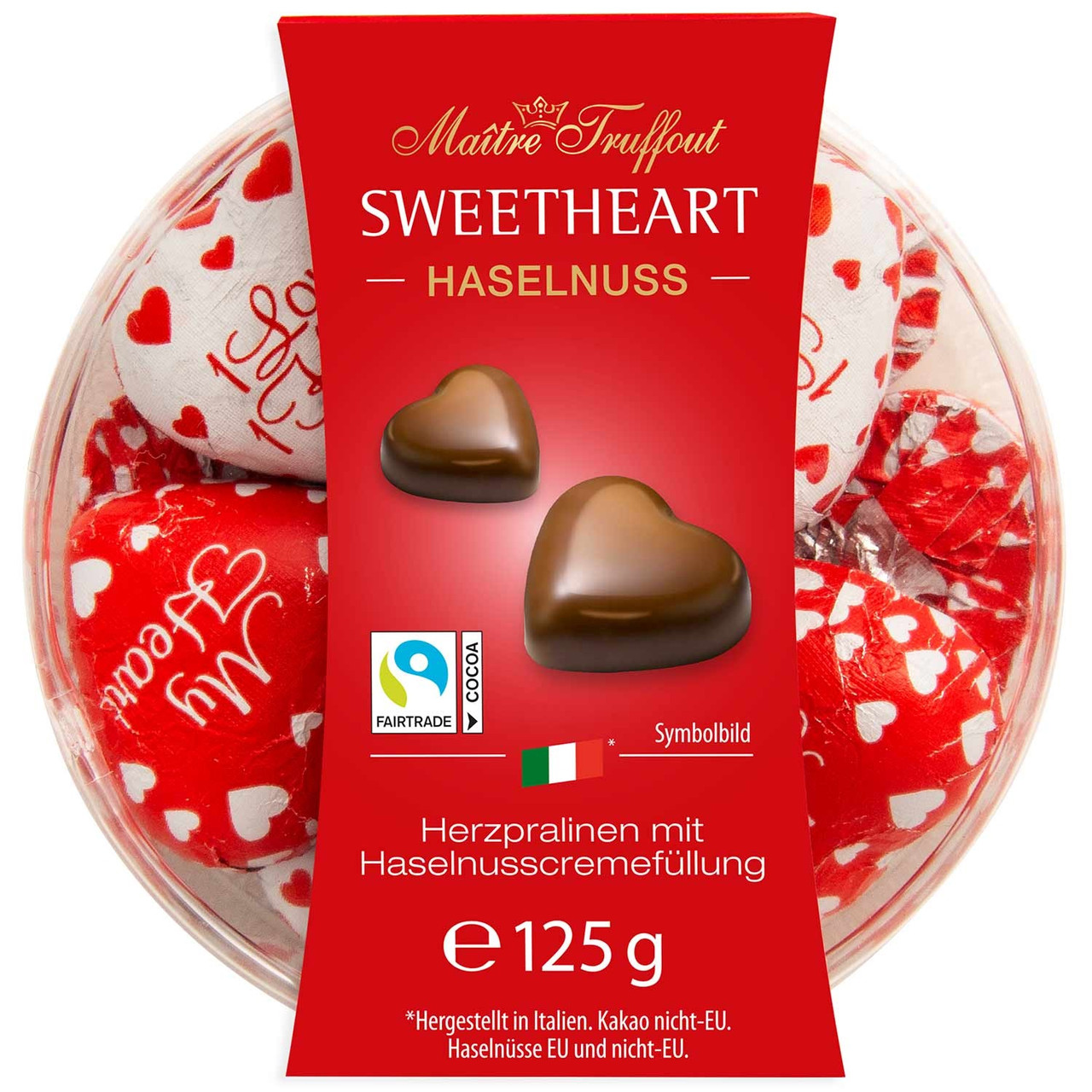 Шоколадні Цукерки Метр Трюфо Maitre Truffaut Sweetheart Haselnuss 125 г Австрія